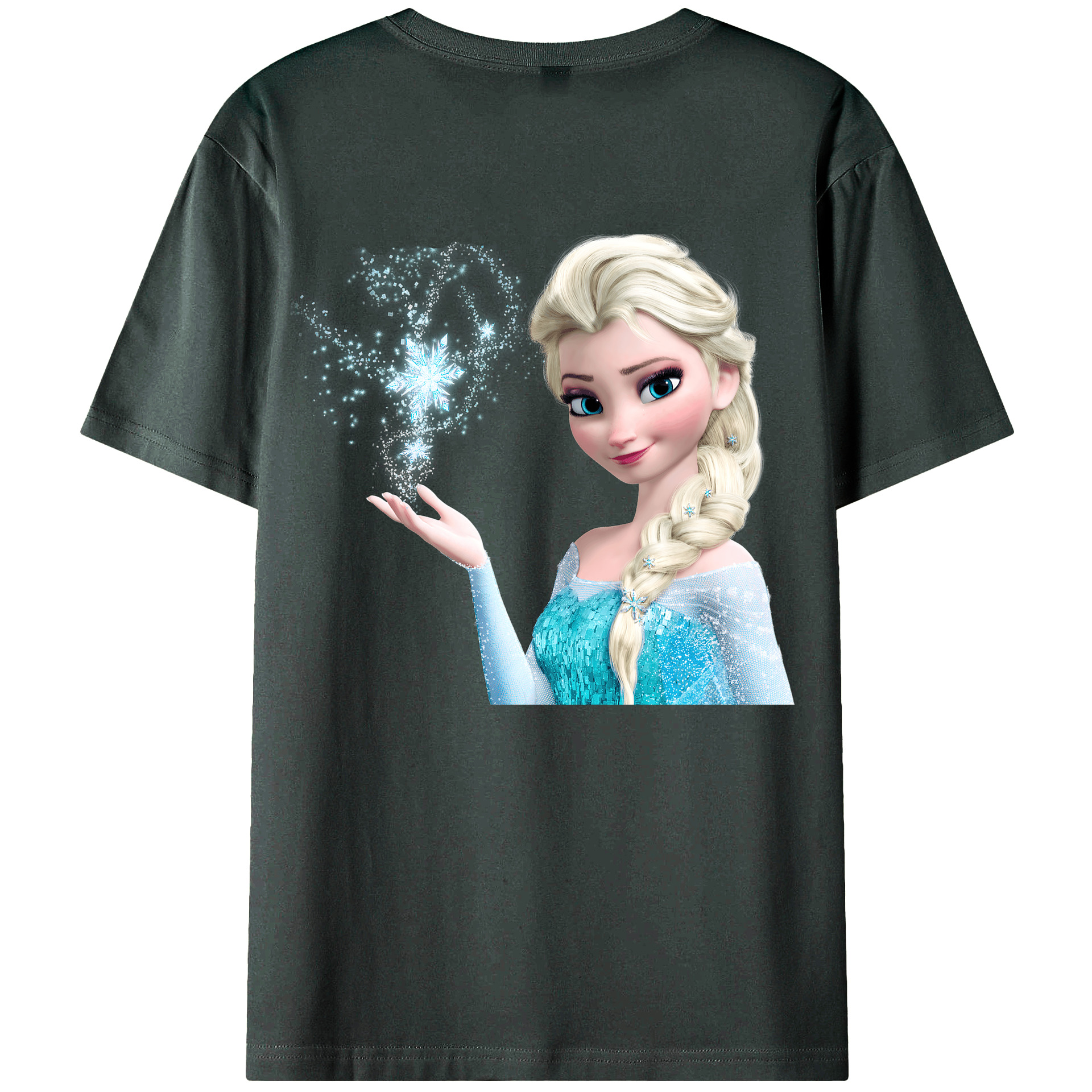 （画像用） アナと雪の女王 アンナ エルサ Frozen Anna Elsa 綿100％ メンズ半袖Tシャツ（バックプリント） 通気性